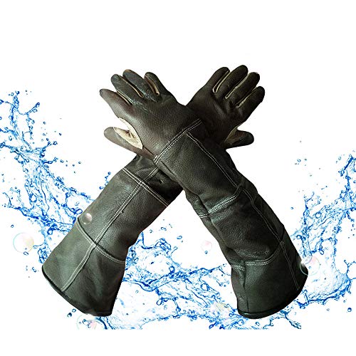 YBB Waterproof Animal Handling Gloves, Anti-Scratch/Bite Protective Long Gloves for Pet Cat Bathing Dog Bird(S) - color: Palm Width 4.5" for Women