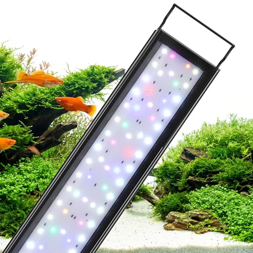 hygger IP68 Waterproof LED Aquarium Light 24/7 Cycle Full Spectrum Fish Tank Light with Timer Adjustable Brightness 12 Colors Aquarium Lamp for 31-36 in Freshwater Planted Tank - size: For 31-36 inch fish tank