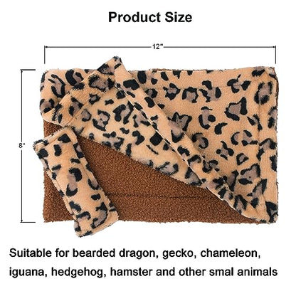 ADOGGYGO Bearded Dragon Bed with Pillow Blanket, Bearded Dragon Tank Accessories Lizard Hide Habitat Shelter, Warm Sleeping Bag with Cover for Reptile (Brown)
