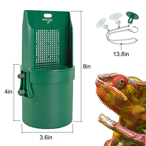 WACOOL Hanging Reptile Feeding Bowl with Grid Plate for Bugs Climbing & Move, Arboreal Reptile Climbing Feeder Bowl for Feeding Chameleon, Lizard, Iguana, Gecko, Frog
