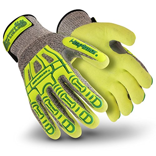 HexArmor Cut-Resistant Impact Protection Nitrile Palm Work Gloves | Rig Lizard® Series 2092 | Small - color: Rig Lizard 2092 | Hi-vis & Dexterity, size: Small (Pack of 1)