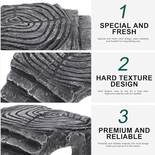 VANZACK Turtles Basking Platform Resin Bearded Dragons Climbing Step Turtles Rock Resting Dock Reptile Habitat Rock Decor for Frogs Lizards Geckos etc