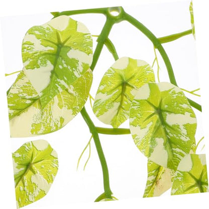 2Pcs Reptile Plants with Suction Cup Flexible Vines and Realistic Leaves for Lizard Gecko Snake and Crab Tank Decorations Easy to Shape Artificial Foliage for Reptile