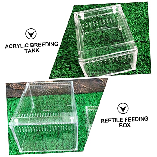 1pc Transparent Reptile Breeding Container for Snakes Frogs Lizards Turtles Secure Cover and Easy Cleaning for and Observation
