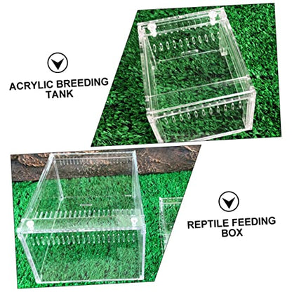 1pc Transparent Reptile Breeding Container for Snakes Frogs Lizards Turtles Secure Cover and Easy Cleaning for and Observation