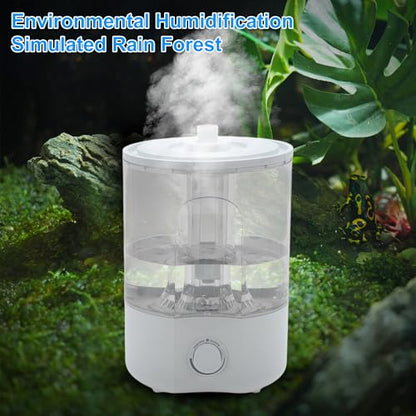 Reptile Fogger, 4L Top Fill Adjustable Mister Tank, Reptile Humidifier for Terrariums and Paludarium, Enhances Humidity Control, White, 1 Set