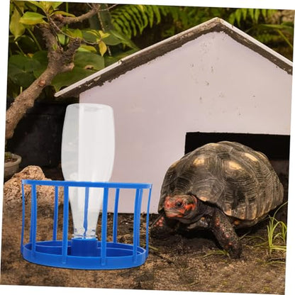 TOYANDONA Reptile Dish Water Tray Auto Feeder Reptile Tortoise Water Bowl Reservoir Leak Design