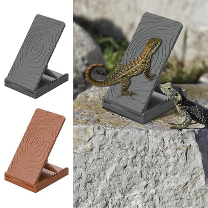 Reptile Basking Ramp | Bearded Dragons Climbing Step Ramp | Height Adjustable Lizard Resting Area for Terrarium Vivarium Tank Enclosure Chameleons Tortoise Frogs Newts Pet Enthusiasts Home Kitchen - color: Gray