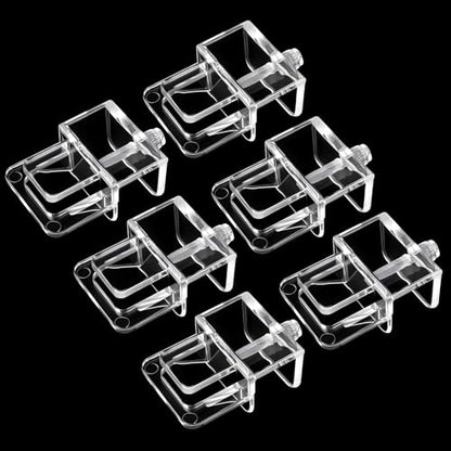 6 PCS Acrylic Fish Tank Lid Holder Aquarium Tank Clamps Lid Clear Rimless Aquarium Top Cover Lids Support Clamps Hood Replacements for Glass Aquariums Top