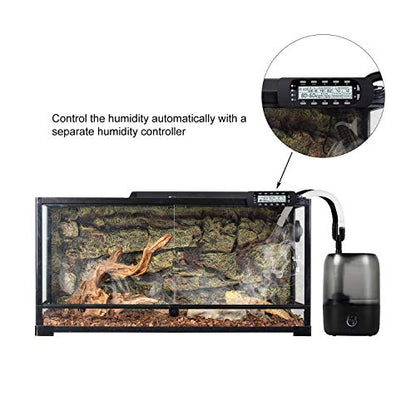 WACOOL Adjustable Reptile Fogger Terrarium Humidifier, Large Tank Fog Machine with Double Hoses & 4 Liter Reservoir, Large Tank Terrarium Humidifier for Reptiles/Amphibians/Herps/Vivarium
