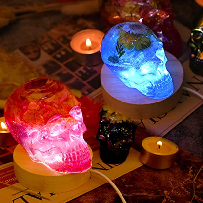 Actvty Skull Resin Mold, Set of Large, Medium, Small Silicone Skull Head Molds, 3D Silicone Molds for Resin, Clay, Soap, Candle Wax Casting, Halloween Home Decoration