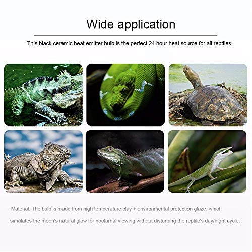 250W Reptile Heat Lamp Pet Infrared Ceramic Heater Emitter Appliances Lamp Reptile Tank Accessories for Amphibian Pet Brooder Coop Lizard Bearded Dragon Turtle Snake Terrarium Incubating Chicken
