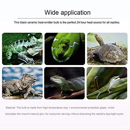 250W Reptile Heat Lamp Pet Infrared Ceramic Heater Emitter Appliances Lamp Reptile Tank Accessories for Amphibian Pet Brooder Coop Lizard Bearded Dragon Turtle Snake Terrarium Incubating Chicken