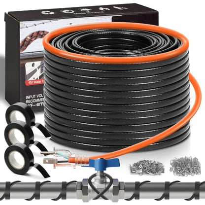140FT(3FT~160FT) Water Pipe Heat Cable for Pipe Freeze Protection, Pipe Heating Cable for Metal And Plastic Home Pipes, Energy-Saving Heat Trace Cable Keeps Water Flowing, 120V 5W/ft - style: 140FT