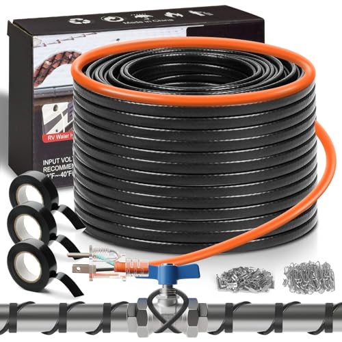 159.5FT(3FT~160FT) Water Pipe Heat Cable for Pipe Freeze Protection, Pipe Heating Cable for Metal And Plastic Home Pipes, Energy-Saving Heat Trace Cable Keeps Water Flowing, 120V 5W/ft - style: 159.5FT