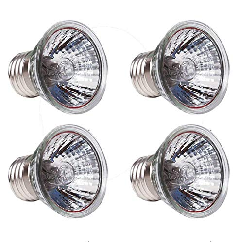 25W UVA+UVB Reptile Bulbs(4 Pack)- 110V Lizard Lamp Heating Lamp Spot Lamp for Turtle Aquarium Aquatic Reptile Lizard Habitat Heat Light