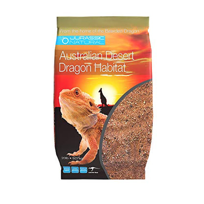 Jurassic Natural Australian Desert Dragon Habitat Substrate, Red, 20lb | For Bearded Dragons and Other Lizards - color: Red, size: 20lb