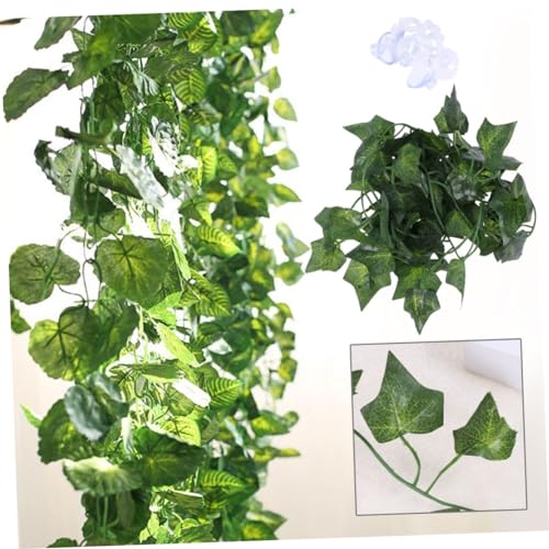 2m Jungle Vines Artificial Leaf Decor for Reptiles Habitat Accessories with Suction Cups for Lizards Frogs Snakes and More Flexible Rattan Strips for Terrarium
