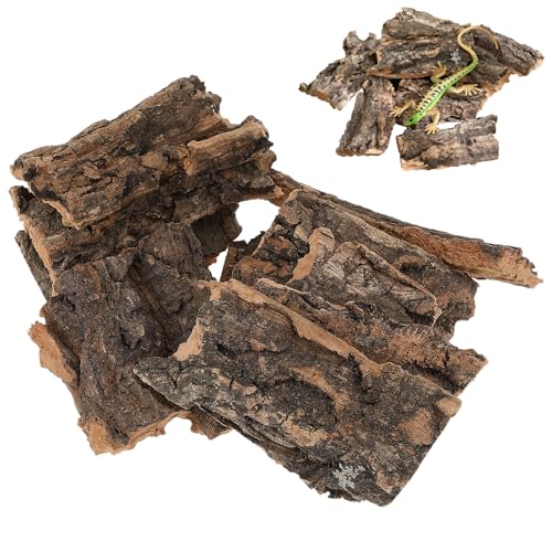NUOBESTY 10pcs Cork Bark for Reptiles Natural Tree Bark Decor Lizard Climbing Platform Turtle Basking Terrarium Decorations