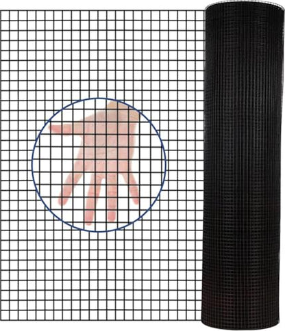 Hardware Cloth for Chicken Wire Fencing-1/4in Mesh AWG 19 Gauge 36in x 50ft Black Vinyl Coated Galvanized Welded Wire Mesh Roll-Poultry Netting, Rabbit Cages, Snake Barrier, Garden Fencing - color: Black, size: 1/4" 36" x 50' (AWG 19Ga)