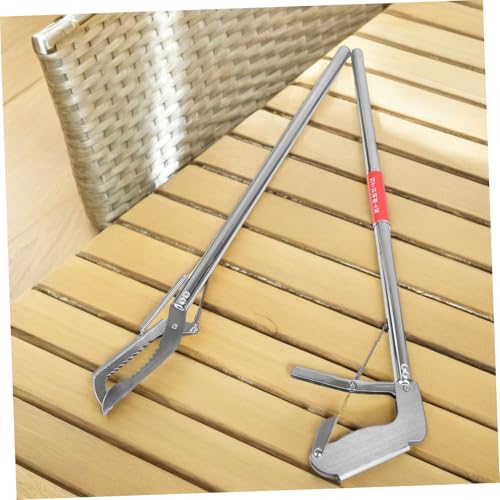 TOYANDONA Snake Tongs Collapsible Grabber Tool Stainless Steel Reptile Catching Equipment for Efficient Snake and EEL Capture for Farm Safety and Wildlife Management