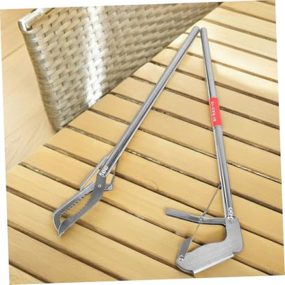 TOYANDONA Snake Tongs Collapsible Grabber Tool Stainless Steel Reptile Catching Equipment for Efficient Snake and EEL Capture for Farm Safety and Wildlife Management