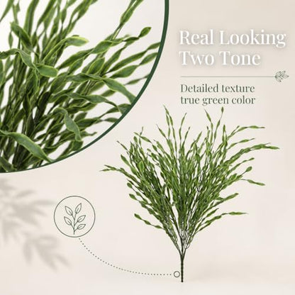 Larksilk 21" Spiral Grass Bush – Realistic Artificial Green Spiral Grass for Weddings, Terrariums & Home Decor