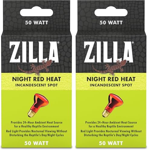 Zilla Incandescent Spot Bulb, for Nocturnal Reptile Species, Night Red (Pack of 2) - size: 50 Watts (Pack of 2)