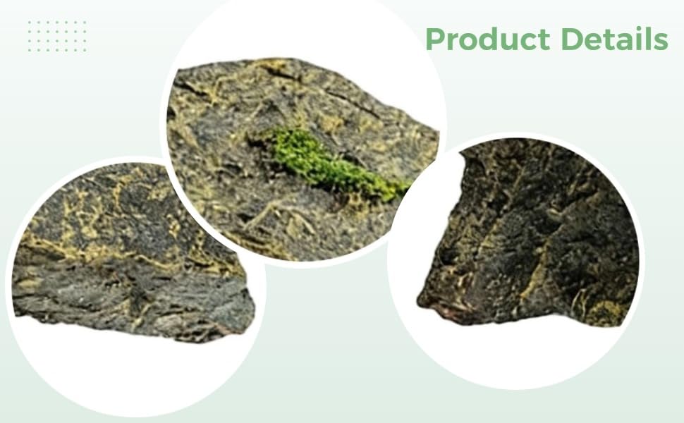 Resin Hideout Cave for Reptiles, 10.6 in / 27 cm Reptiles Basking Platform, Aquarium Ornament Rock with Gentle Slope and Flat Top, Natural Slate Design Habitat for Small Reptiles