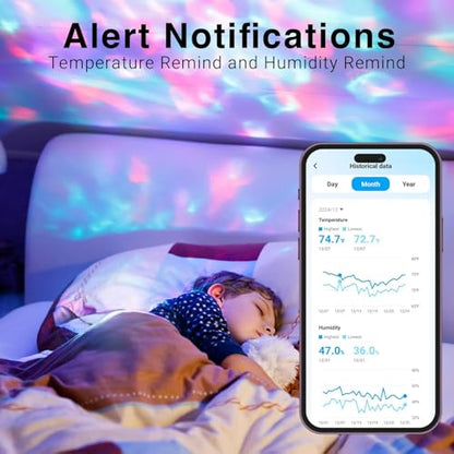 DAYBETTER Smart WiFi Thermometer Hygrometer, 2.4G Indoor Temperature Humidity Sensor with Real-Time DayBetter App Alerts, Temperature Humidity Monitor for Home Nursery Greenhouse Pet 2 Pack - size: 2PACK