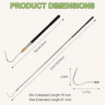61 inch Snake Hook Reptile Capture Rod Used for Capturing, Controlling, or Moving Python Heads