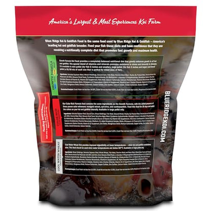 Blue Ridge Koi Fish Food 5lb - Koi Food Large 3/16" Growth Formula, Goldfish Food, Premium Fish Food for Ponds, Ponds Fish Food, Floating Pond Pellets - size: 5 Pound (Pack of 1)