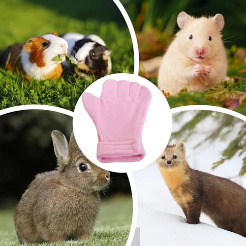 Anti Bite Gloves | Scratch Resistant Mitts - Hamster Calming Gloves | for Sugar Petaur Bird Parrot Hedgehog - color: Pink