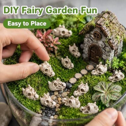 20PCS Miniature Dragon Skull Ornaments for Aquarium Decorations, Tiny Dinosaur Bones for Succulent Plant Pots, Gothic Fairy Garden Terrarium Kit