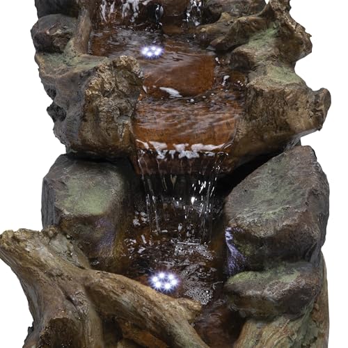 Alpine Corporation 59" Long Indoor/Outdoor River Rapids Fountain with LED Lights - style: 59' L - River w/ LED's