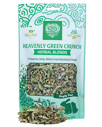 Small Pet Select - Heavenly Green Crunch Herbal Blend, a Natural Herbal Treat for Rabbits and Guinea Pigs, 4.4oz - size: 4.4 Ounce (Pack of 1)