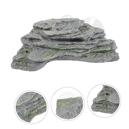Yardwe Turtle Basking Platform Adjustable Floating Island with Suction Cups Multi-Functional Resting Terrace and Climbing Ramp for Aquatic Turtles and Reptiles Realistic Simulation Design