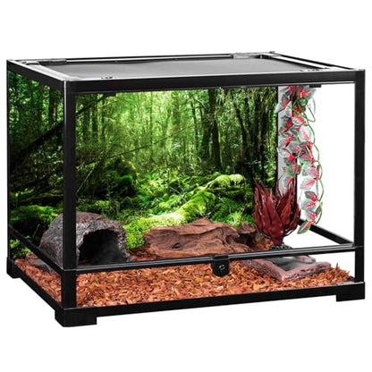 AWERT 30x12 inches Tropical Terrarium Background Rainforest Aquarium Background Green Tree Reptile Habitat Background Vinyl, 30x12in75x30cm