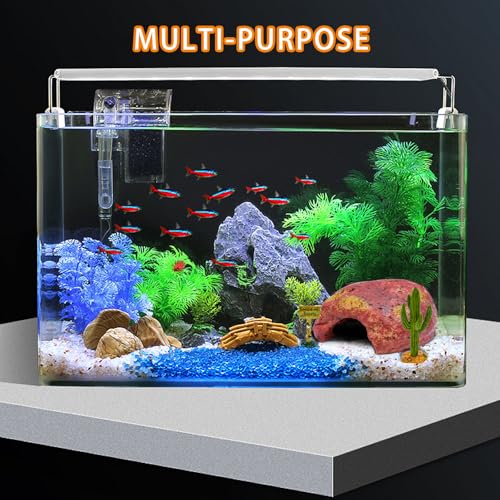 3-in-1 Desert Theme Reptile Rock Cave Hide for Leopard Gecko & Snake - Naturalistic Tank Habitat Decor Set with Cactus Model, Interactive Warning Sign & Moist Hideout (Small Size)