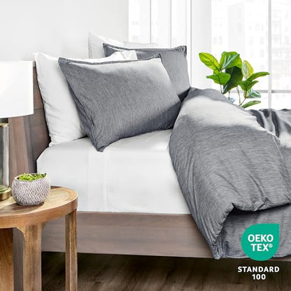 Bare Home Bedding Duvet Cover Twin/Twin Extra Long Size - Premium 1800 Super Soft Collection - Lightweight, Soft Textured Duvet Cover (Twin/Twin XL, Heathered Charcoal) - color: 32 - Heathered Charcoal (No Comforter), size: Twin/Twin XL