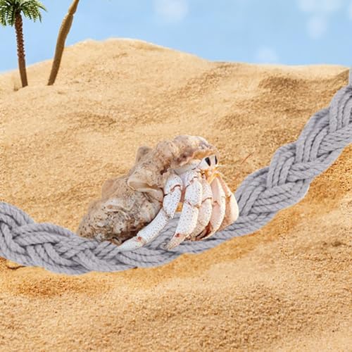 Hermit Crab Climbing Rope, 23.6 Inches, Cotton, Reptile Climbing Accessory, Gray - color: Gray