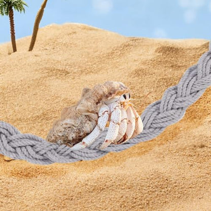 Hermit Crab Climbing Rope, 23.6 Inches, Cotton, Reptile Climbing Accessory, Gray - color: Gray