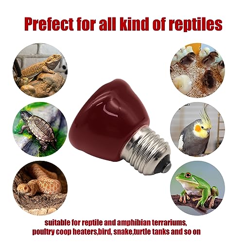 Mini Reptile Heat Lamp, 25w Infrared Ceramic Heat Emitter, No Light Emitting Reptile Heat Bulbs,Ceramic Heat Lamp for Amphibian, Chicken Coop,Cat, Turtle, Snake,Terrarium (2, 50 W) - size: 50 W