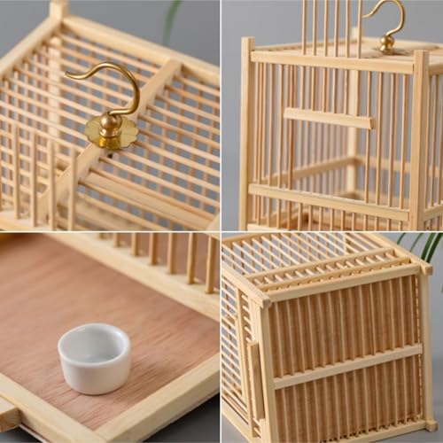 Reptile Breeding Box Bamboo Insect Cage Breeding Box Small Reptiles with Bowl Faunarium