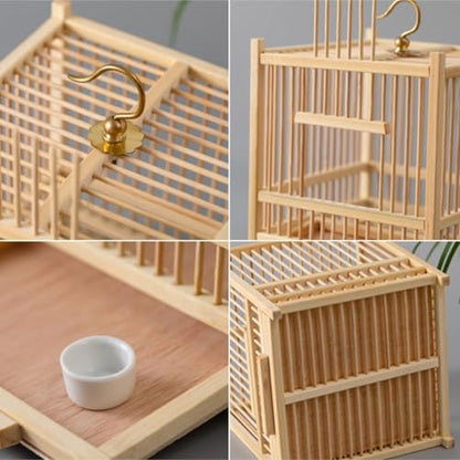 Reptile Breeding Box Bamboo Insect Cage Breeding Box Small Reptiles with Bowl Faunarium