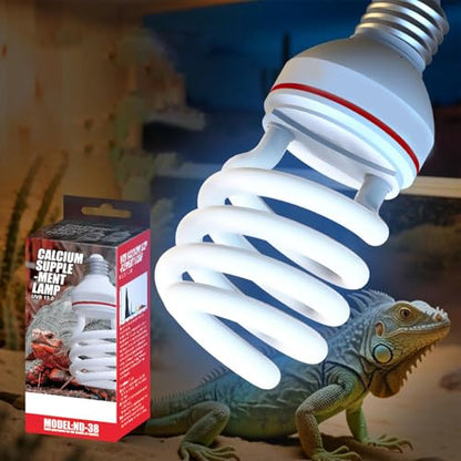 Reptile Basking Bulb Light Bulb,26W UVB Lamp, Daylight Fixture for Tortoise Snake Frog Gecko Hermit Crab Habitat Terrarium Aquarium