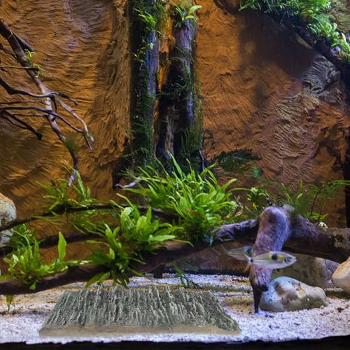 BESTYASH 3D Fish Tank Background Panel Vertical Texture, Turtle Tank Landscaping Board for Aquarium Decor and Terrarium, Blue Decorative Backdrop for Cichlid and Reptile Habitats
