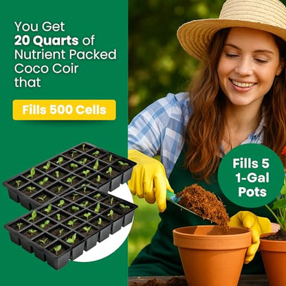 Gro-Med Organic Coco Coir Bricks for Plants – 2 Pack Compressed Coconut Coir Soil with Nutrients, Low EC & pH Balanced Seed Starter Potting Mix for Indoor & Outdoor Plants - size: 2 Pack - NPK Enriched Coco Coir Brick