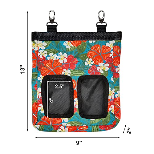 Guinea Pig Hay Feeder, Hanging Rabbit Hay Feeder Bag for Guinea Pigs Bunnies Chinchillas. Big Flowers - color: Bigflowers