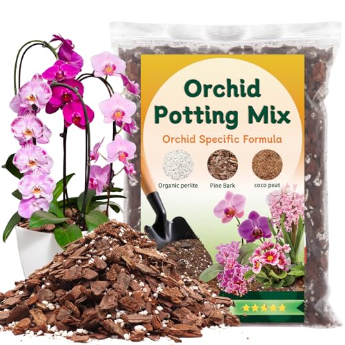 Orchid Potting Mix,Premium Orchid Bark Potting Mix for Repotting Blend with Pine Bark,Perlite,Coco Peat, Natural Ingredients for Indoor Potted Plant, Well Drainage and Ventilation 1QT - size: Orchid Bark Potting Mix 1QT
